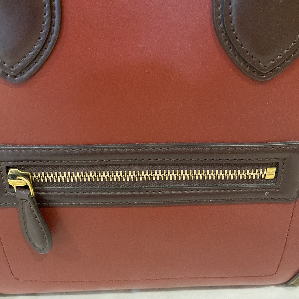 CELINE LARGE LUGGAGE TOTE NWOT BURGUNDY BROWN AND OLIVE GREEN - Picture 10 of 17